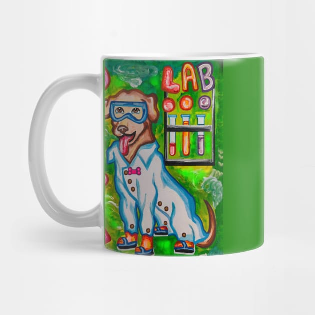 Lab Dog Working In A Science Lab by Art by Deborah Camp